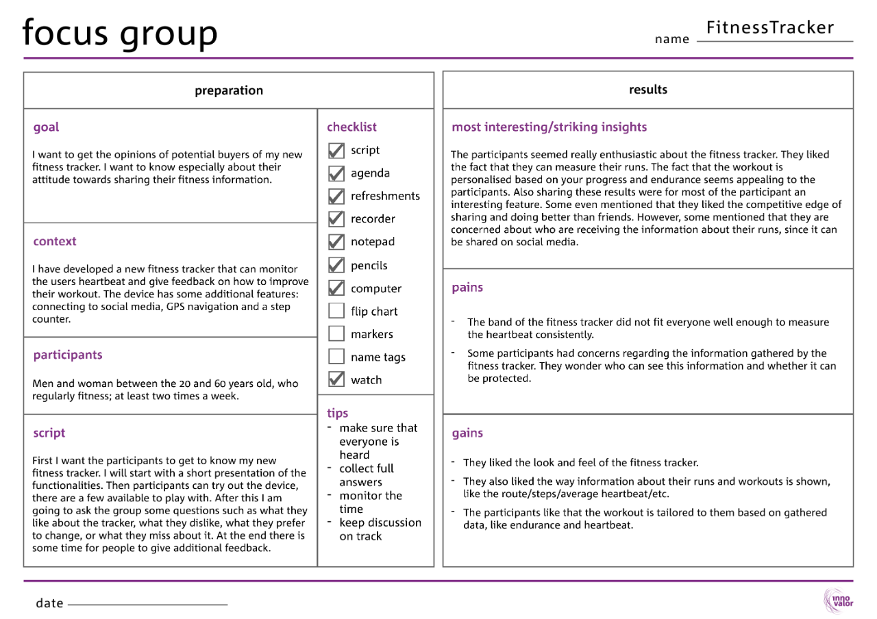 Focus Group Planning Template